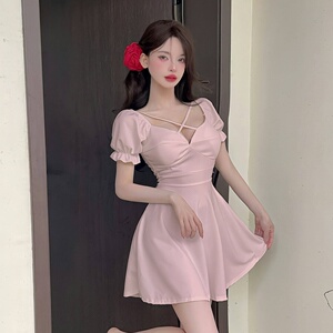 纯欲风辣妹性感气质大摆连衣裙女