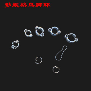 鹦鹉脚环合金开口活动不锈钢脖套脚环鸟用超轻不伤脚站架配件用品