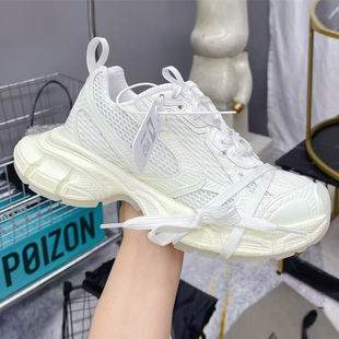 3XL厚底增高男女情侣鞋 复古做旧休闲运动鞋 女2026新款 巴黎老爹鞋