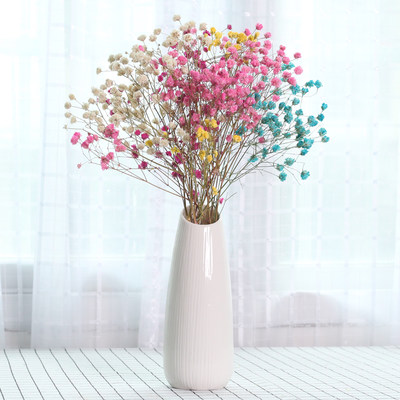 干花白色花瓶摆件北欧家居装饰客厅陶瓷插花水培花器创意简约现代 虎窝淘