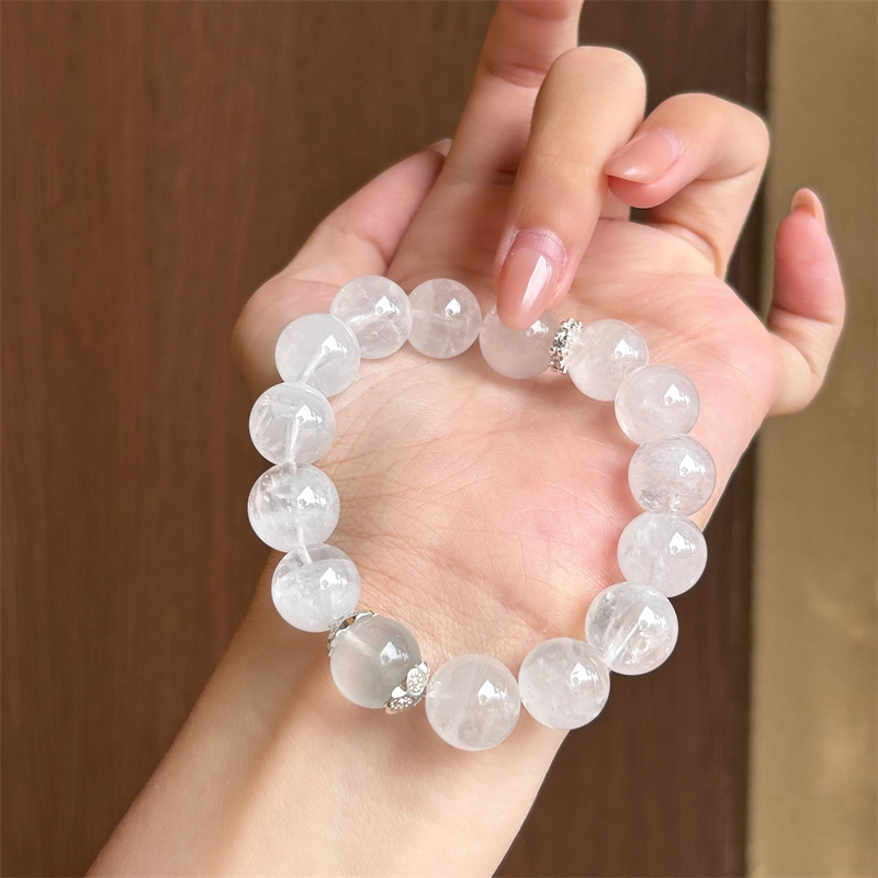 天然白幽灵水晶+莹石手串DIY设计