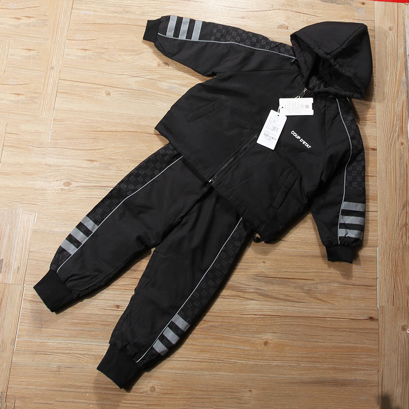 男童加厚羽绒服开衫羽绒裤两件套