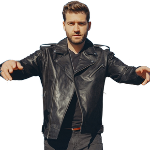 海宁春秋新款真皮皮衣男美式街头机车真皮夹克翻领多拉链男士外套