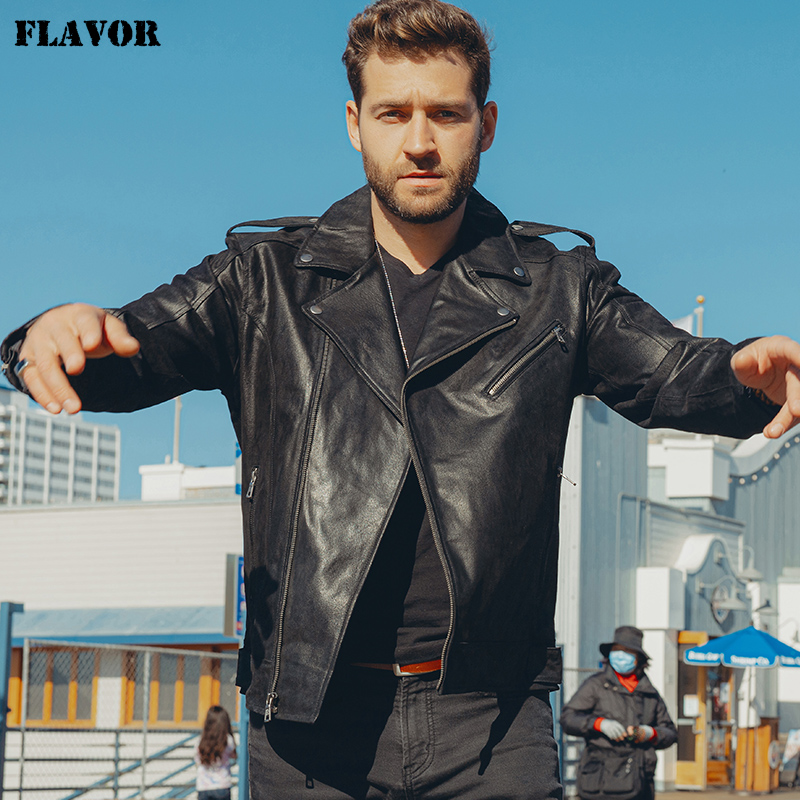 FLAVOR/佛兰诺机车猪皮皮夹克