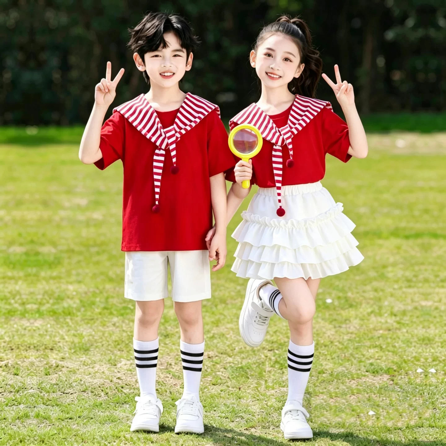 忆童博宇六一红歌儿童演出服