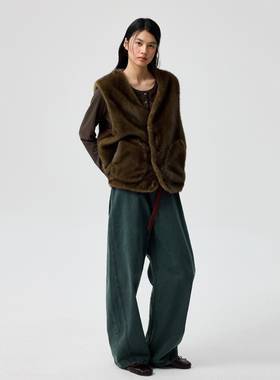 Simple Project*2-way Fur Vest 正反两穿环保皮草西装马甲
