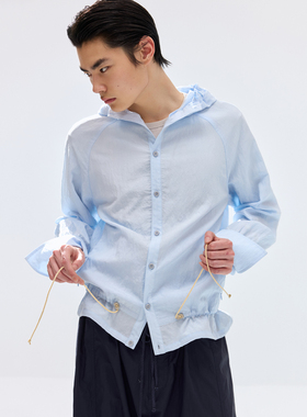 Simple Project*Lace-up Hooded Shirt 花边连帽衬衫