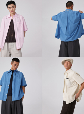 Simple Project*Basic Shirt可收腰基础款短袖衬衫