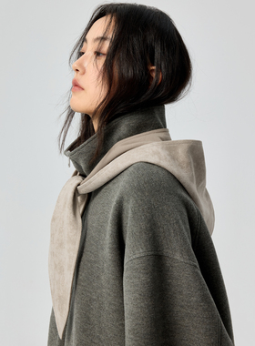 Simple Project*Suede Hooded Scarf 环保麂皮绒连帽头巾