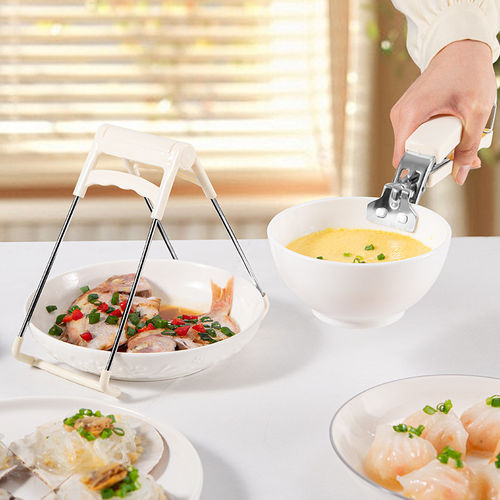 安买不锈钢防烫夹食物子硅胶防滑手厨房家用烤箱隔热取碗提盘神器