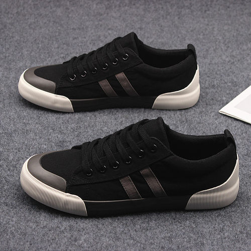 男鞋透气帆布鞋韩版低帮百搭休闲