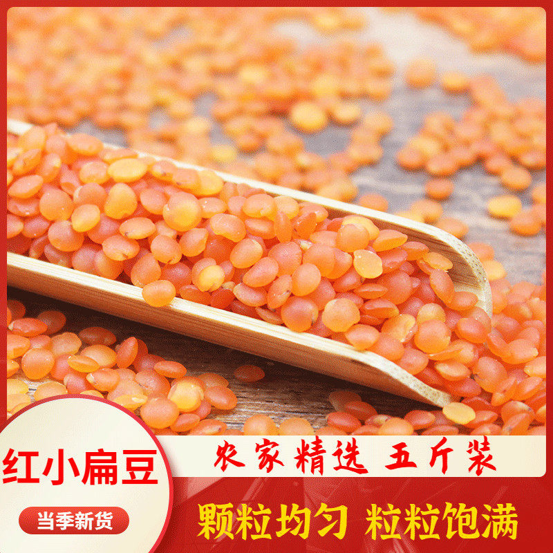 红小扁豆5斤 新货番茄红扁豆 小扁豆 农家自产五谷杂粮马粟豆