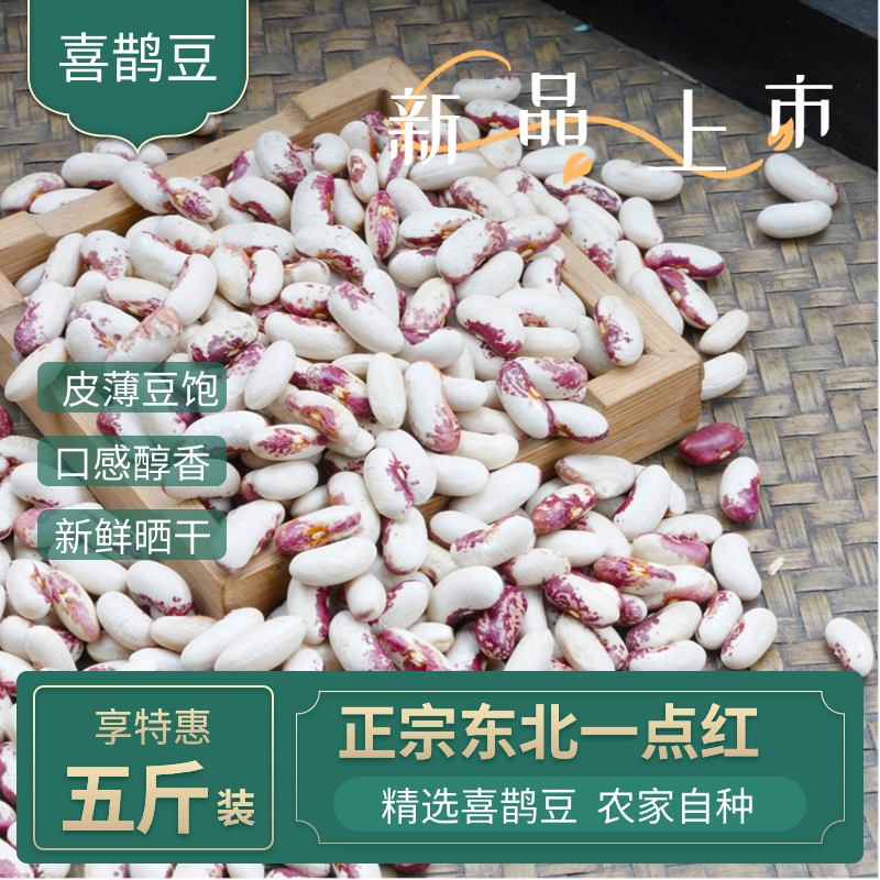 喜鹊豆东北白花芸豆一点红饭豆