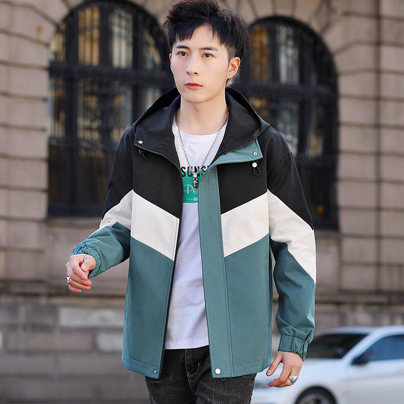 Spring and autumn coat men's trend student jacket loose casual four seasons work jacket