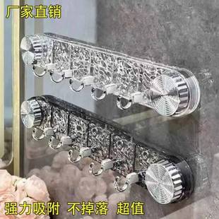 轻奢旋转吸盘联排挂钩水波纹挂钩免打孔强力承重浴室厨房粘钩 新款