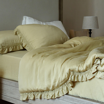 丝凉软糯尽显温柔~兰精天丝荷叶边四件套丝绸砂洗哑光春夏莱赛尔