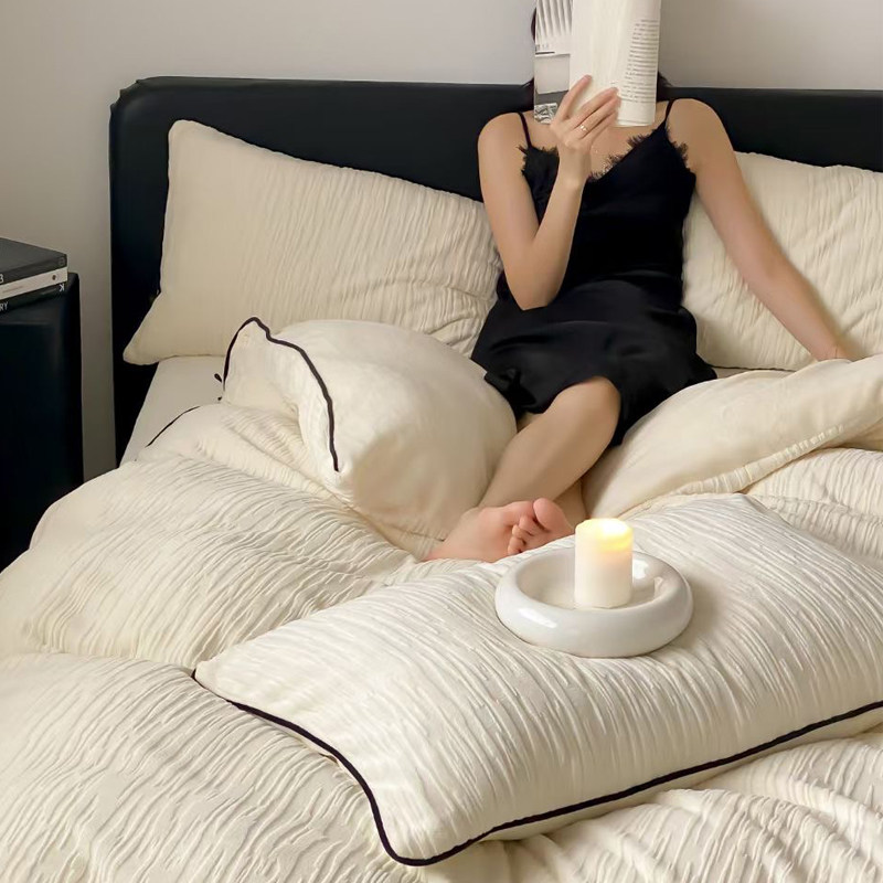 加厚冬季牛奶绒四件套