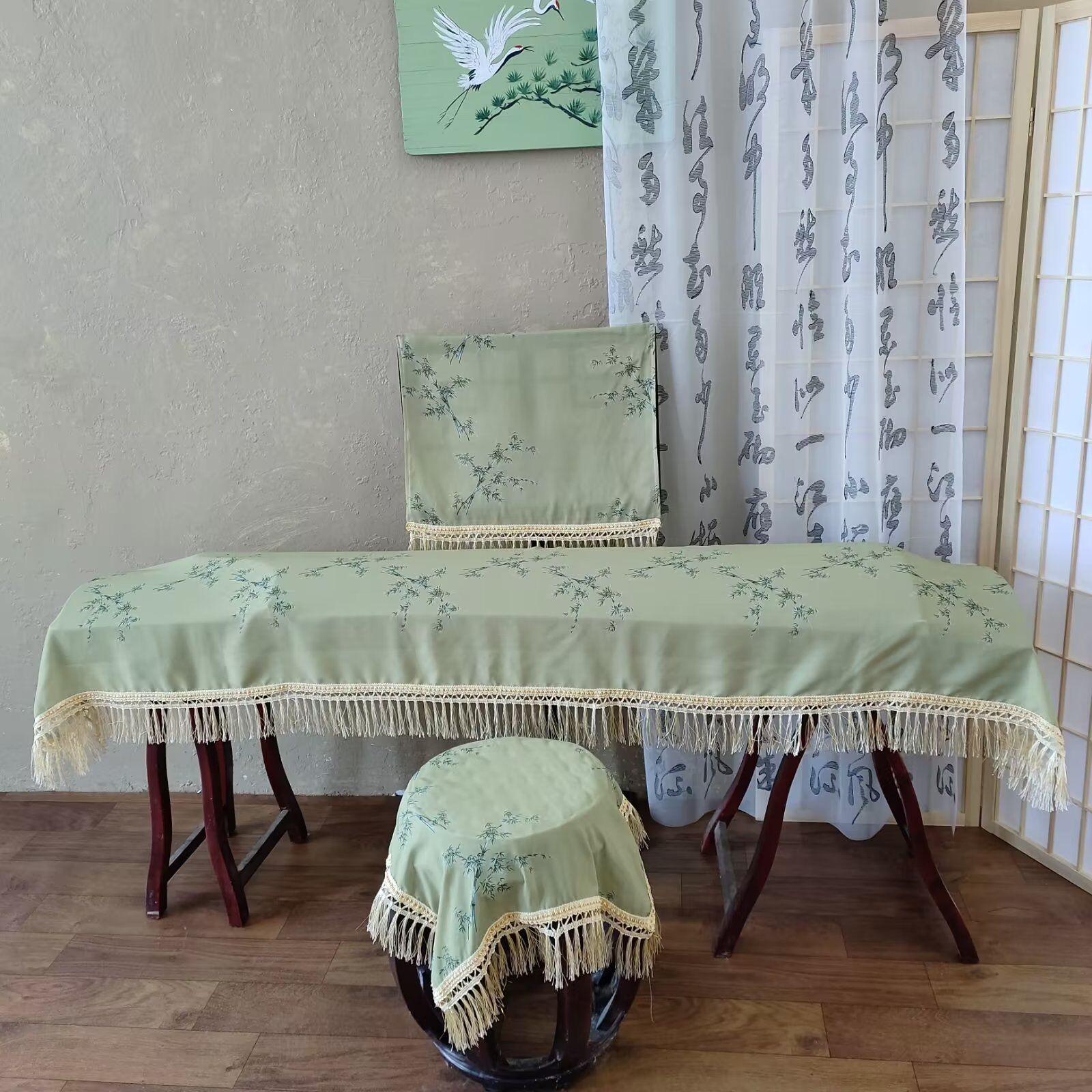 竹韵古筝罩衣防尘布新中式复古清雅竹子古筝盖布乐器罩轻奢163通 竹韵古筝罩衣防尘布新中式复古清雅竹子古筝盖布乐器罩轻奢163通