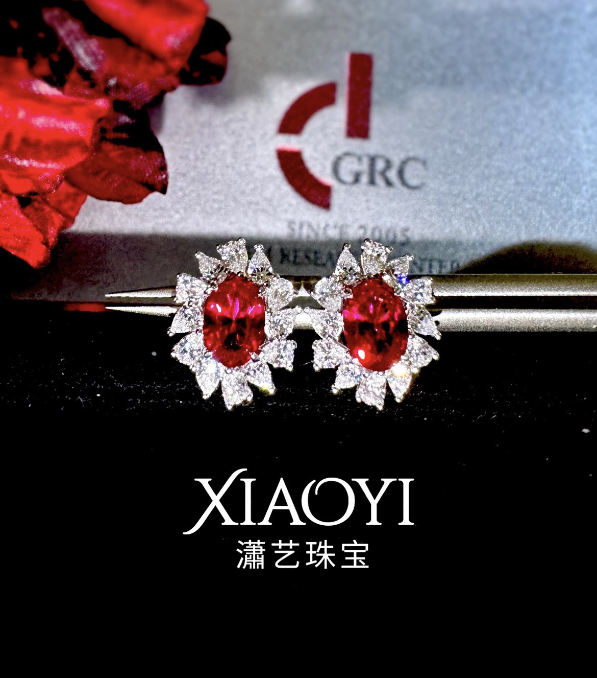 新款百搭培育皇家蓝耳钉｜单颗1ct｜气质优雅通勤百搭925银镀金