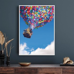 飞屋环游记装饰画客厅背景墙画男孩房间壁画卡通动漫电影海报挂画