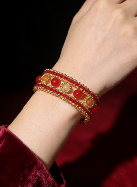 新年本命红手链龙骨女红玛瑙轻奢小众设计高级感复古贵气显白手镯