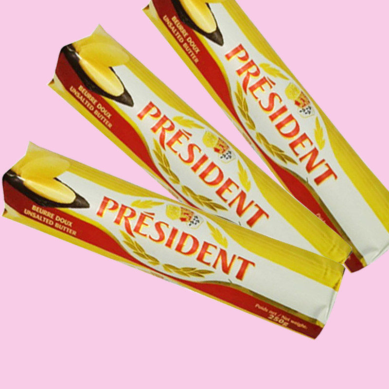 法国进口总统淡味黄油卷250g烘焙动物性发酵黄油面包曲奇烘焙原料