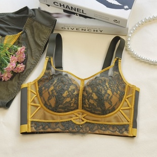 正品性感蕾丝文胸加高侧翼调整型聚拢防下垂防外扩滑滑杯内衣套装