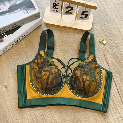 专柜院线大胸显小文胸提拉内衣女超薄调整型无痕透气性感文胸套装