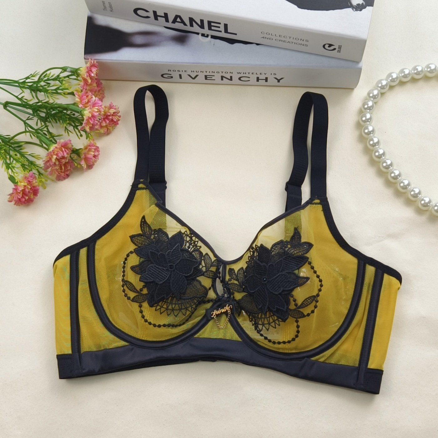 正品睫毛蕾丝内衣女大胸显小刺绣软钢圈收副乳聚拢防下垂文胸套装,女士内衣/男士内衣/家居服,文胸,淘宝优惠券,粉丝福利购,淘宝优惠卷