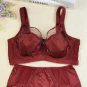 本命年内衣女大胸显小薄款 无杯软钢圈蕾丝文胸调整型收副乳防下垂