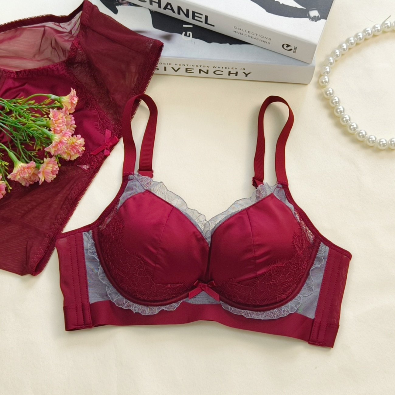 中厚杯小胸显大聚拢内衣女无钢圈纯欲性感本命年酒红色收副乳文胸,女士内衣/男士内衣/家居服,文胸,淘宝优惠券,粉丝福利购,淘宝优惠卷