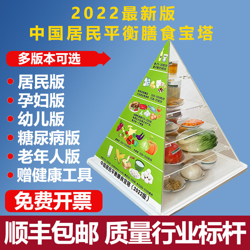 2022中国居民平衡营养指导膳食宝塔模型仿真食物金字塔交换份模型
