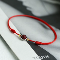 Браслет на ногу, браслет из красной нити, цвета киновари