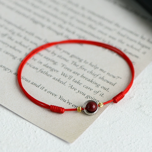 Натуральный браслет на ногу, браслет с одной бусиной, цвета киновари, простой и элегантный дизайн, не выцветает