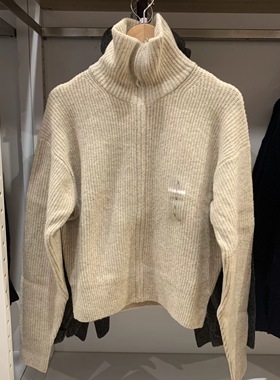 日单秋款女装舒芙蕾拉链针织毛衣立领开衫毛衫外套上衣外套480490