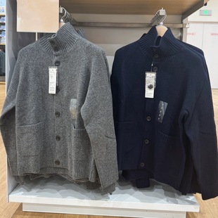 日单男女装情侣舒芙蕾针织毛衣开衫冬季新款宽松毛衫外套 480023