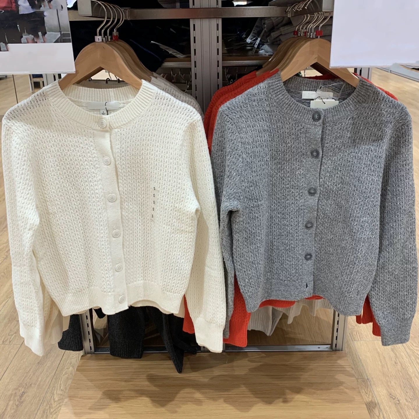 合作款/女装混纺圆领针织开衫/毛衣秋冬新款薄宽松外套上衣480025