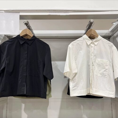 女装翻领休闲宽松短款衬衫纯色百搭凉感短袖衬衣26春夏新款488448