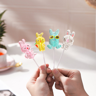 圣诞节兔子棒棒糖礼盒装 卡通可爱高颜值糖果创意小孩礼物趣味节日