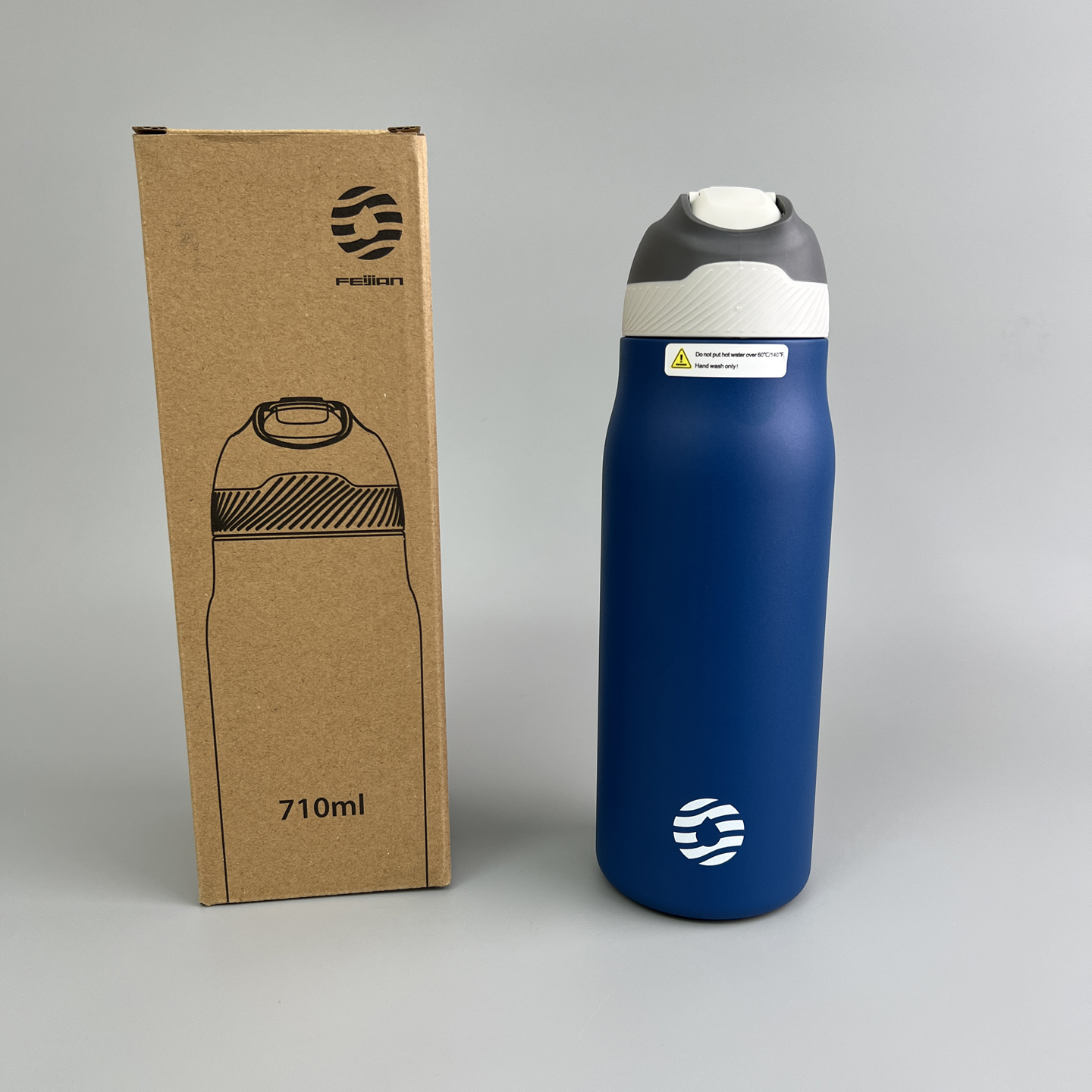 出口单！316不锈钢！户外大容量吸管杯运动水壶便携保温杯子710ml