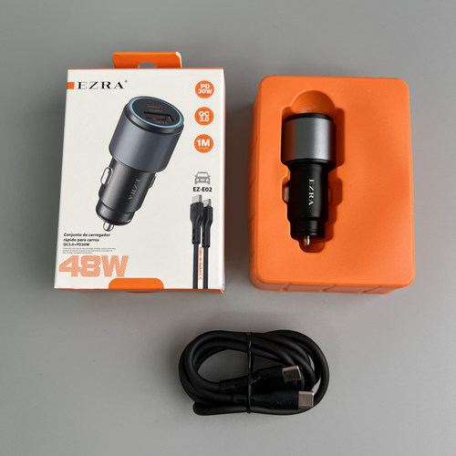 出口单！PD30W+QC3.0双输出！点烟器一拖二车载充电器数据线套装