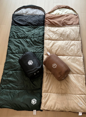 某东出品！保暖中空棉！秋冬款户外露营成人加厚信封式睡袋1.8kg