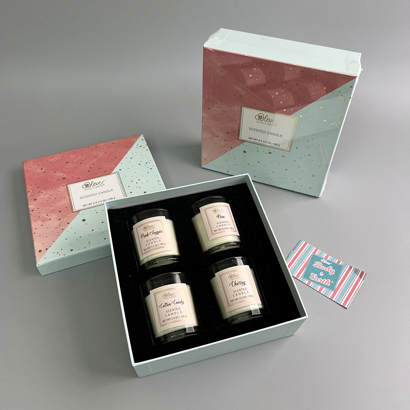 出老美！4个礼盒装！家用卧室小众香氛香薰蜡烛植物精油安神助眠