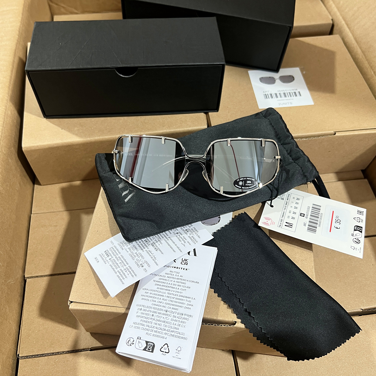 出口牛货！原35.95欧！男女防晒金属框太阳镜墨镜未来风造型眼镜