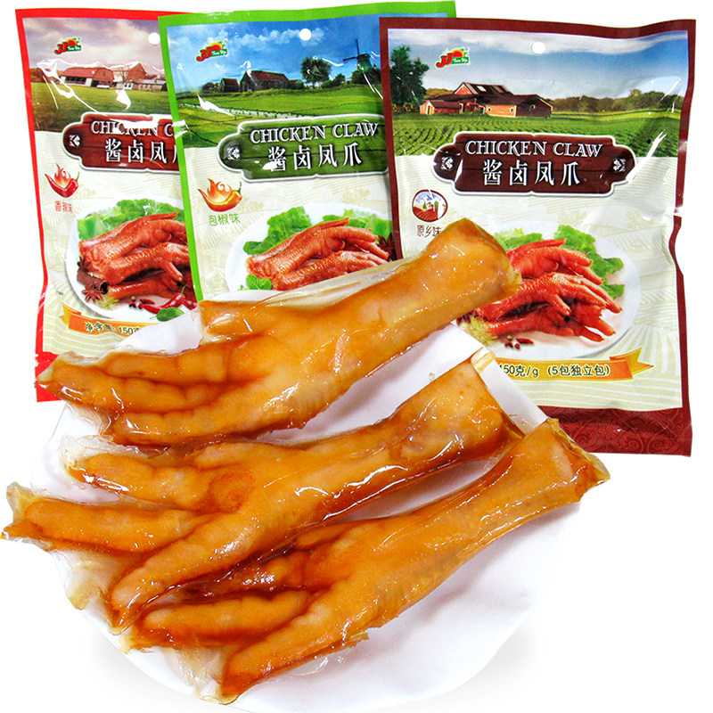 香港尊杰jj酱卤凤爪150g*3包鸡爪虎皮凤爪原乡味卤味熟食鸡脚零食