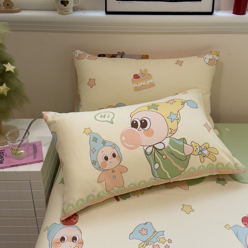 全棉纯棉枕头套枕芯套家用单只12868印花卡通柔软亲肤48x74cm枕套