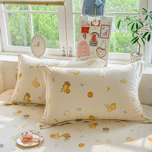 全棉纯棉枕头套枕芯套家用单只12868印花柔软亲肤48x74cm枕套