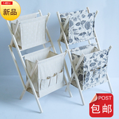 折叠双层客厅收纳整理架置物架收纳层架储物篮杂志架内衣收纳筐