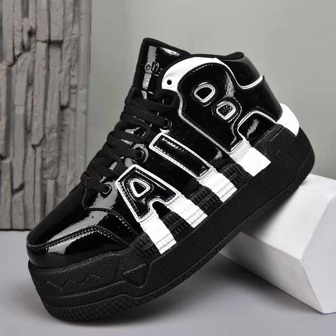 秋冬爆米花男女中高帮李老大大白毽踢毽子专用鞋皮面运动休闲板鞋,流行男鞋,休闲板鞋,淘宝优惠券,粉丝福利购,淘宝优惠卷