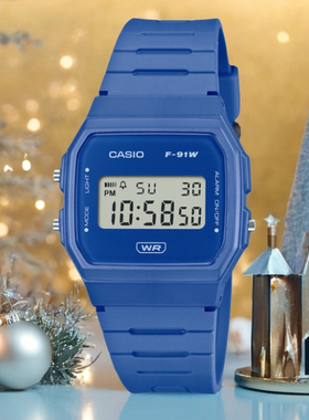 casio f91w  卡西欧男女复古小方块电子儿童表F-91WC-2A/4A/4A2